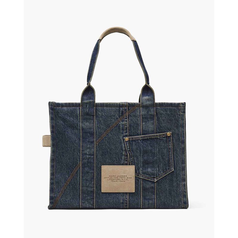 MARC JACOBS The Denim Suede Pocket Large Tote Bag image number 3